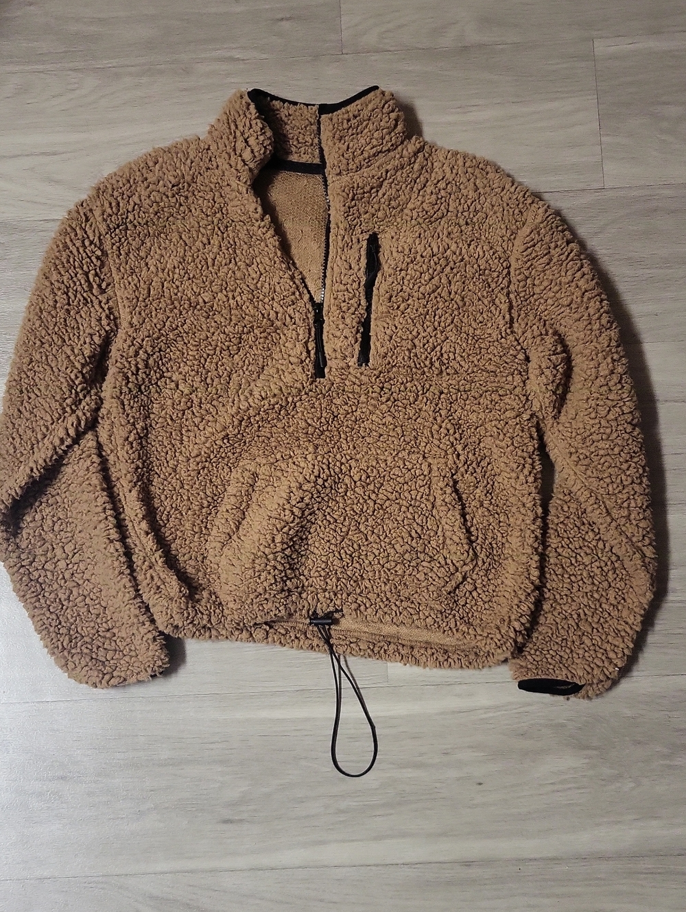 No Boundaries Brown  Sherpa Quarter-Zip Pullover Hoodie
